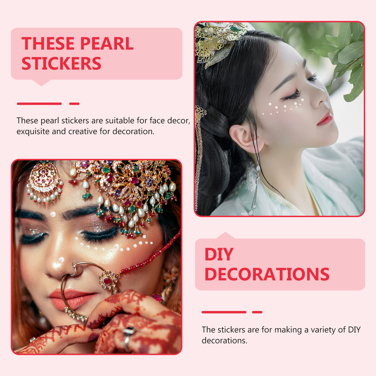 Craft Embellishment - 5 autocollants de perles pour le