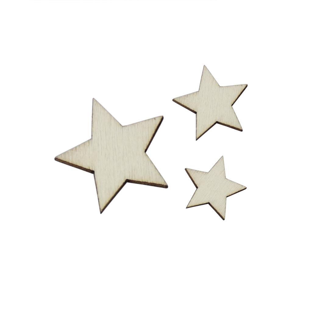 Craft Embellishment - Tranches d'étoiles en tilleul naturel pour