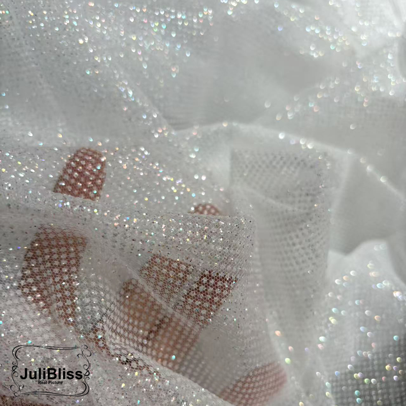 Tissu en Tulle blanc scintilla - Sequin Fabric Panel avis et prix